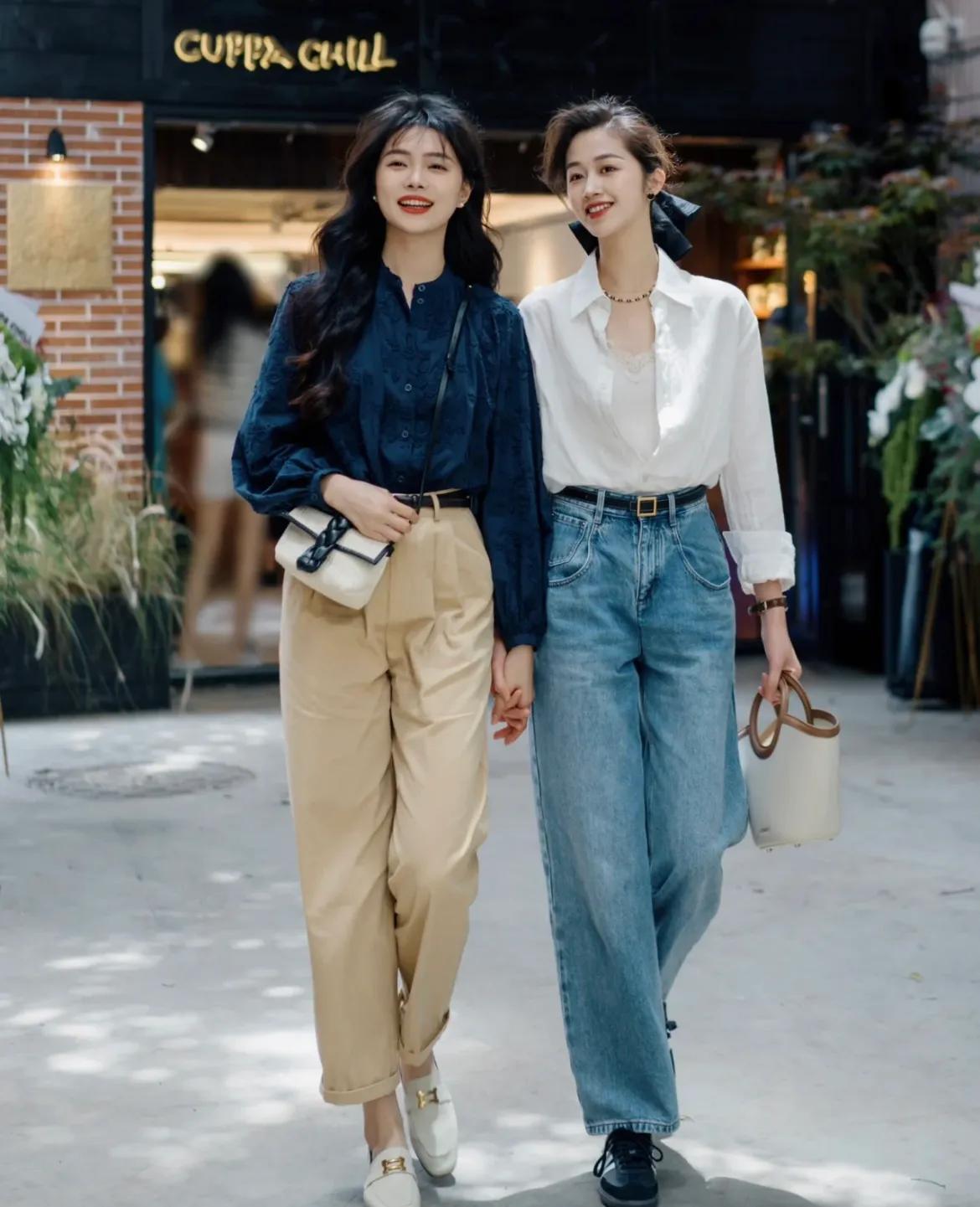 夏日闺蜜日常穿搭模板,夏季闺蜜装穿搭时髦可爱