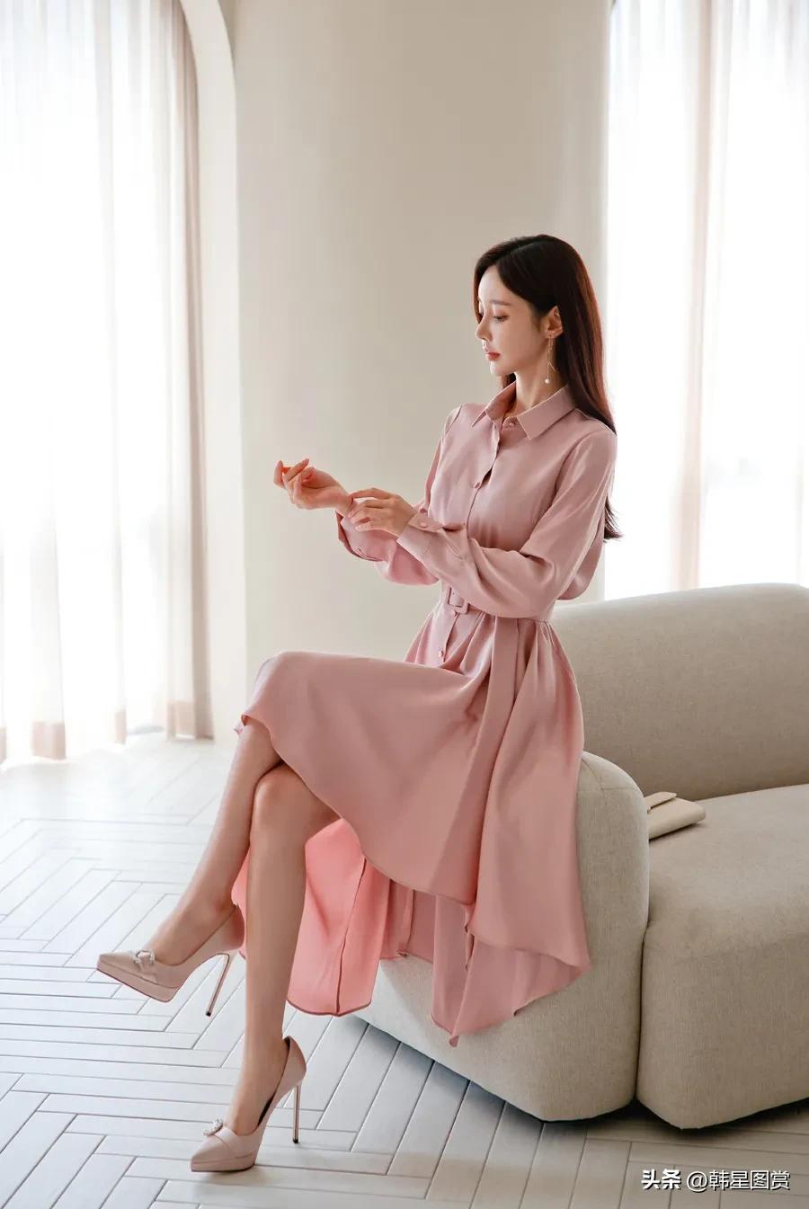 RO姜红糖罐赤色玫瑰长款雪纺裙（35）