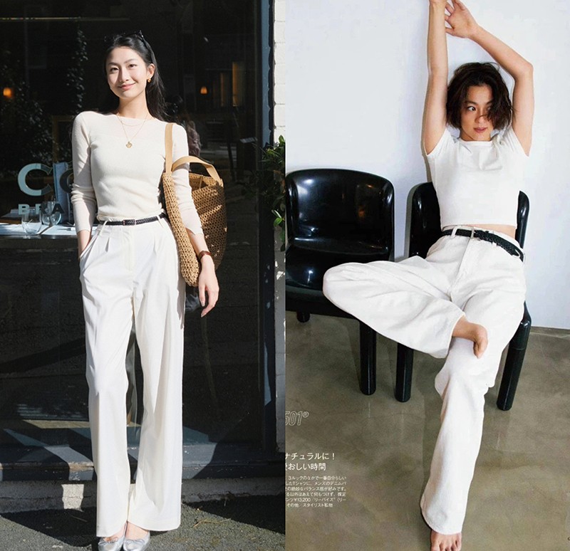 女人穿白裤子最漂亮,女人上了年纪就要穿成熟点