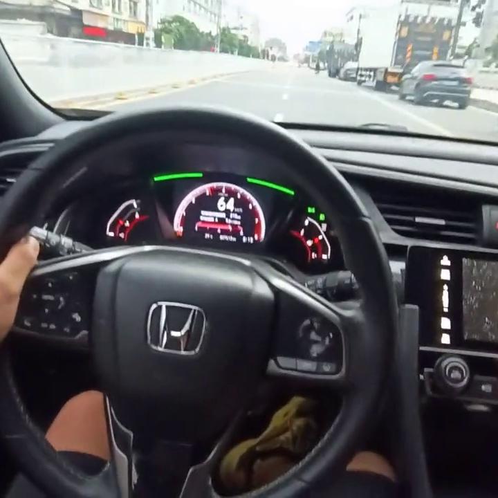 第一视角试驾本田思域1.0t,混动思域两厢版驾驶第一视角