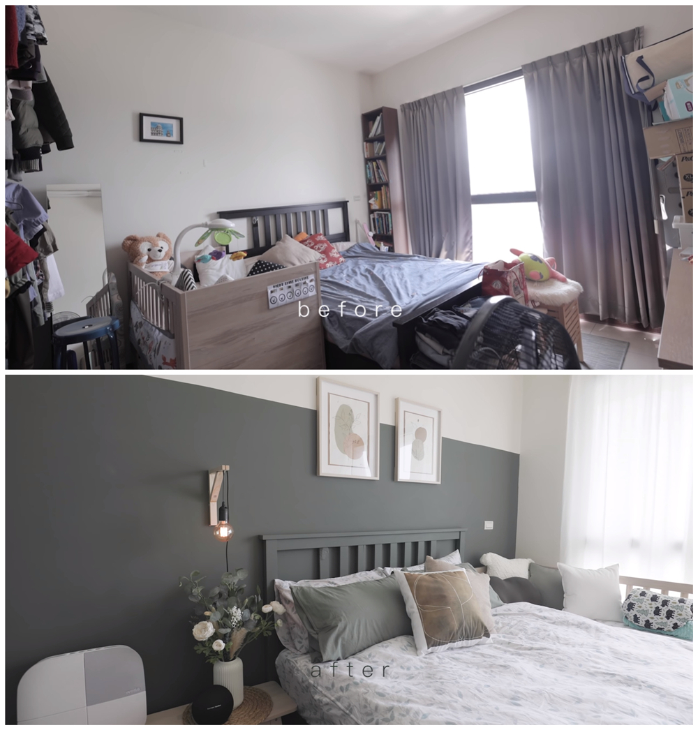 小两口用3天时间，将13㎡杂乱卧室变成森系风，网友：心服口服