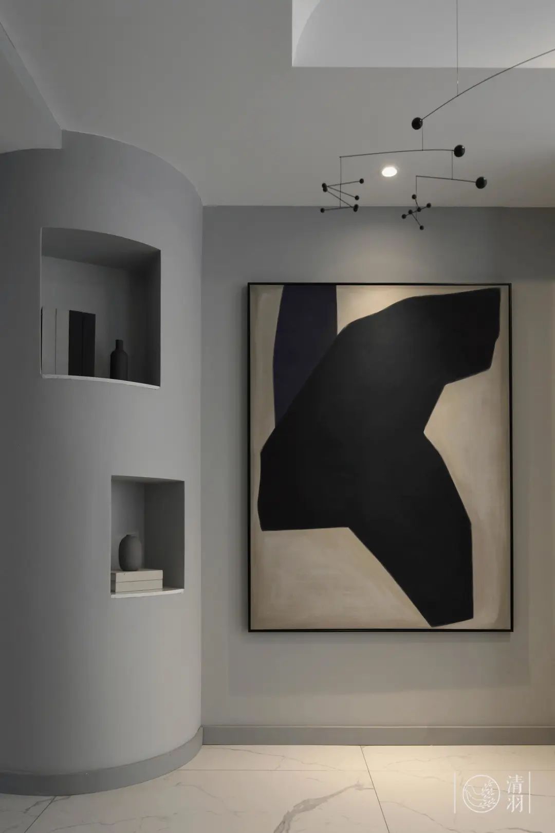 经典黑白灰的现代轻奢风,富有高级感的现代黑白灰