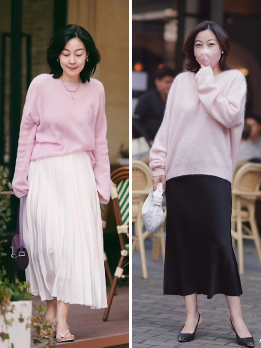 被这个40+的博主惊艳了：中年女人穿“粉色”，原来可以这么高级