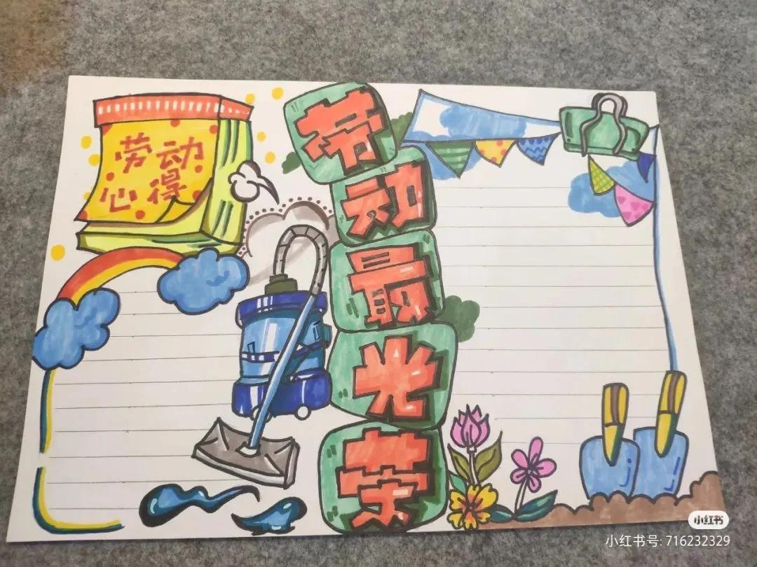20多款劳动节主题手抄报及儿童绘画作品,假期给娃安排上。