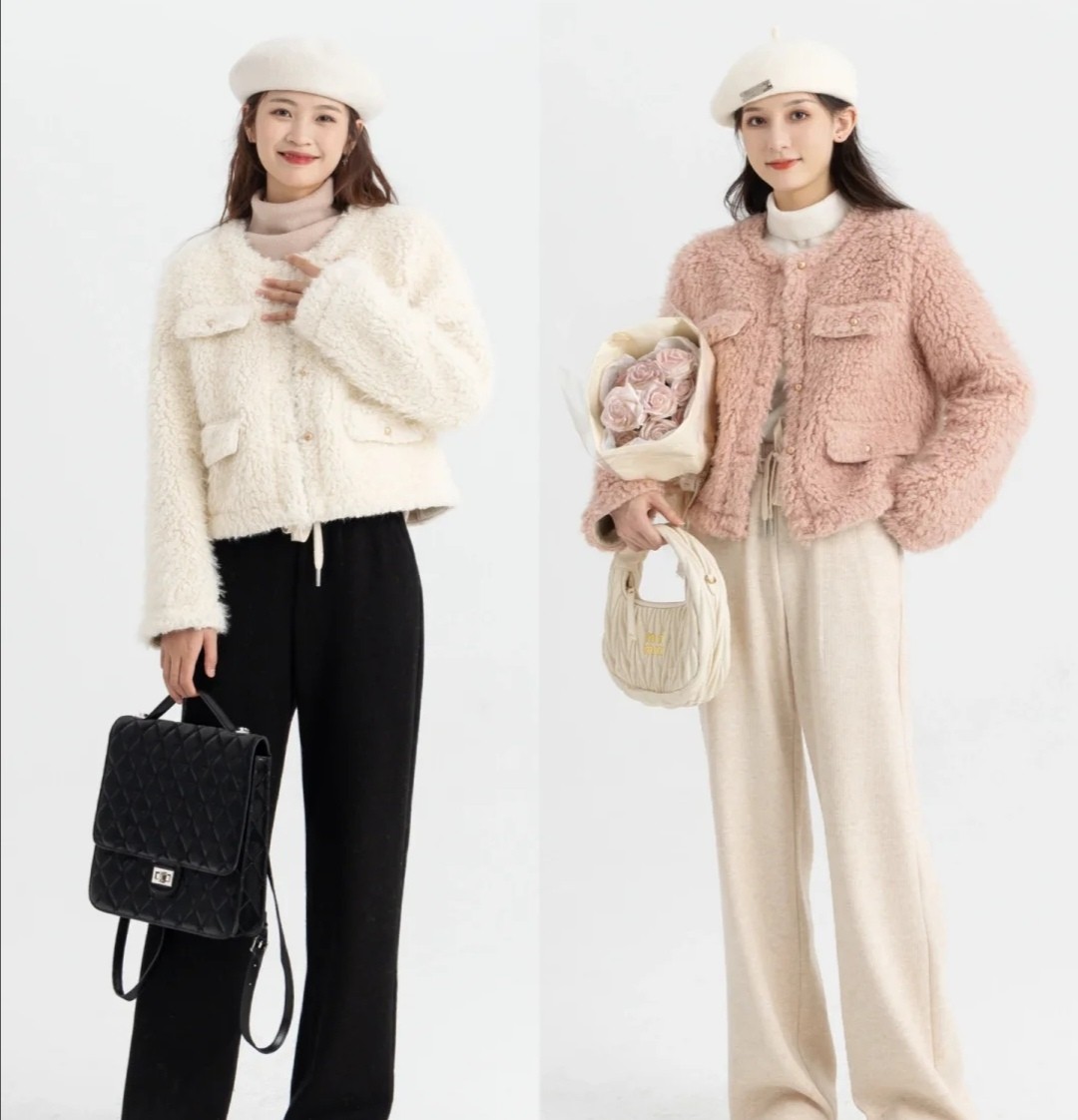 粉色系修身显瘦的穿搭女春秋,裸粉色显白又显嫩这样穿避免土气