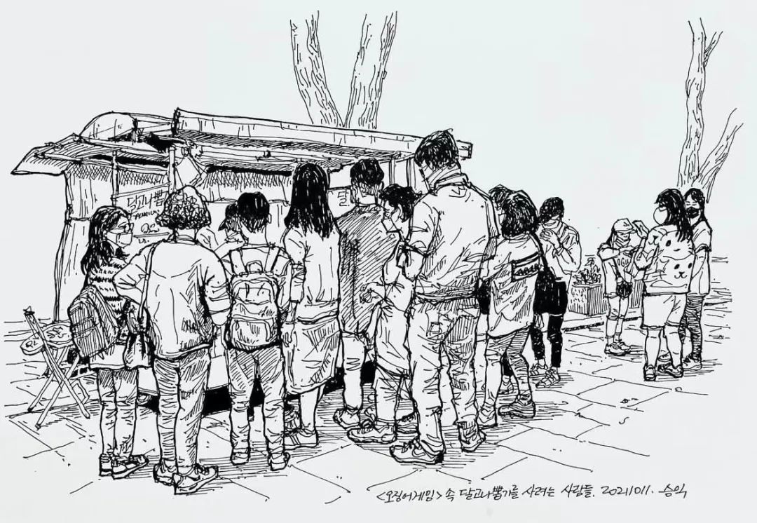 日本画家创作的铅笔街景速写,韩国速写大师