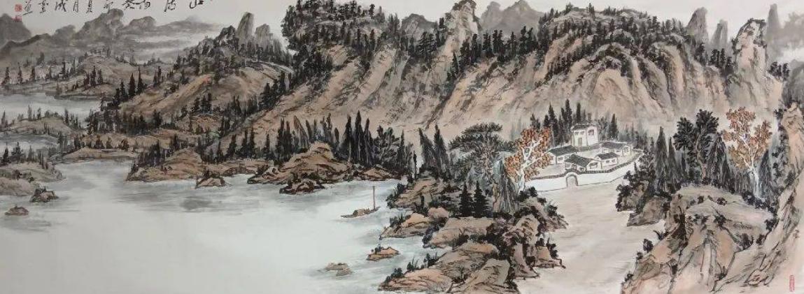 张大千的泼彩山水步骤,张大千泼墨泼彩山水赏析