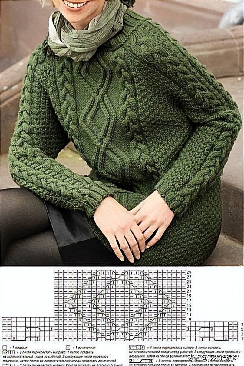 插肩袖套头毛衣花样图解,最简单套头的毛衣花样图案