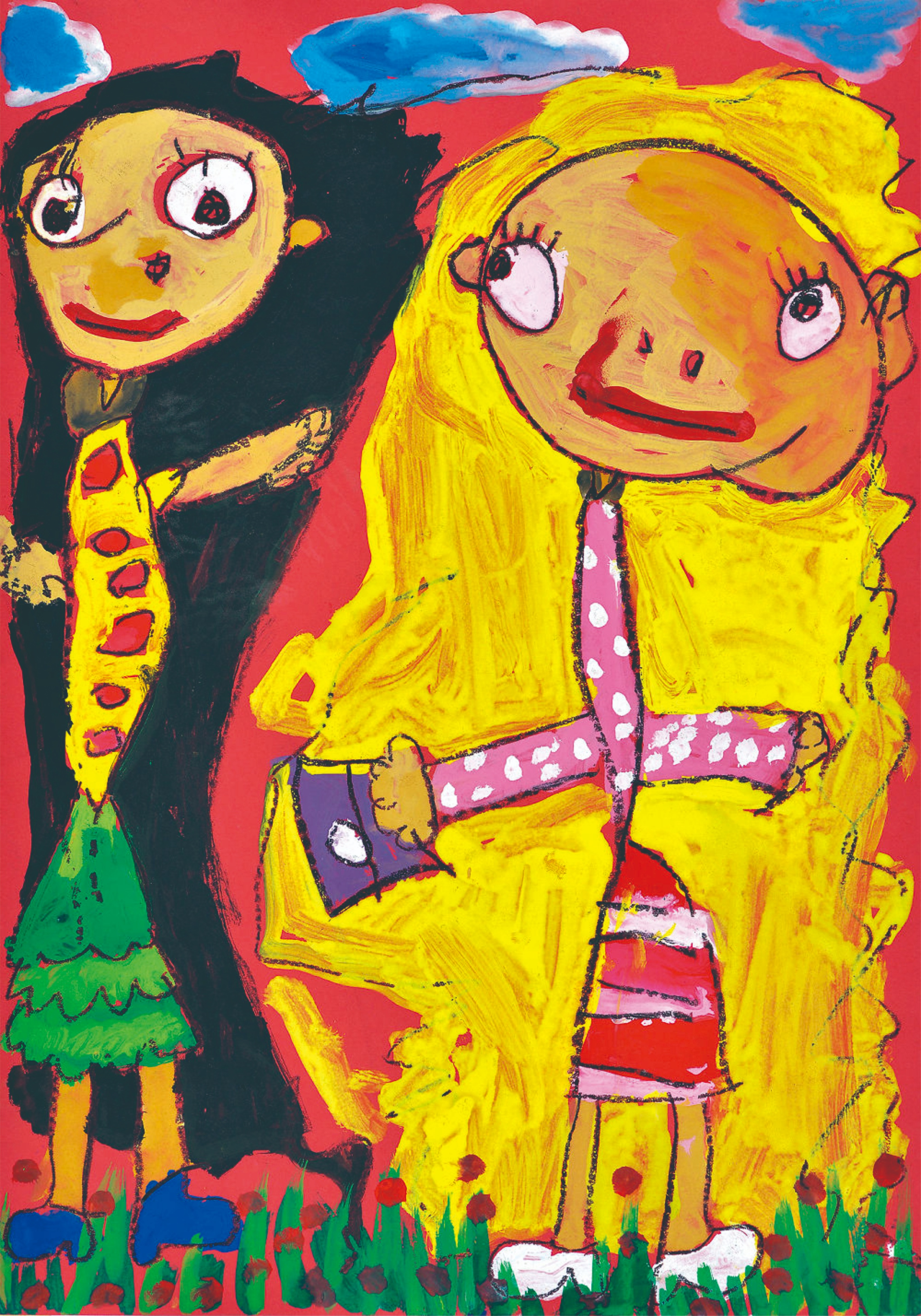 简单漂亮的儿童画作品欣赏,童心世界主题绘画作品