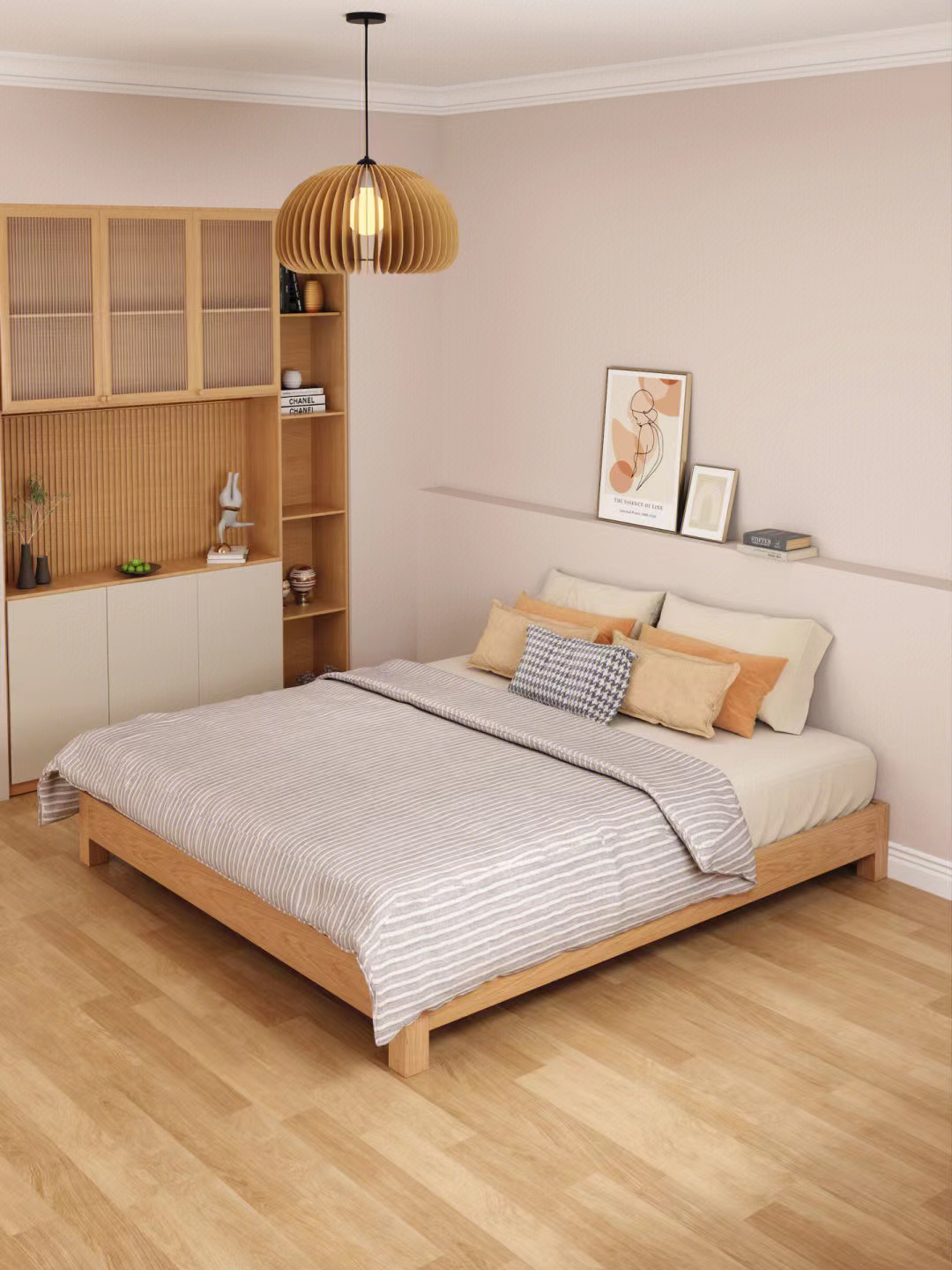 没有床头板的实木床,无床头实木床