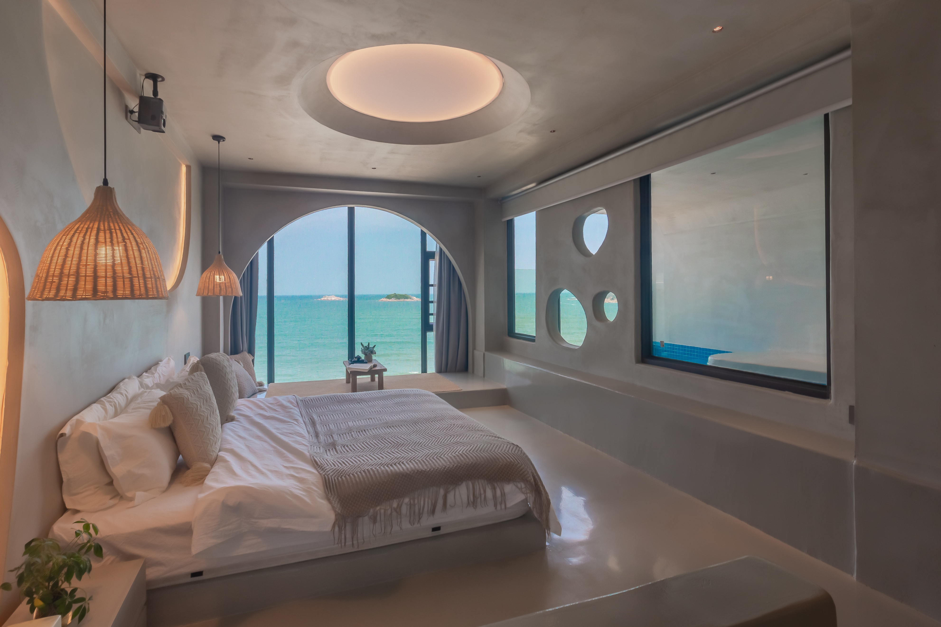 双月湾带私家泡池的温泉酒店,双月湾海景带泡池客栈推荐