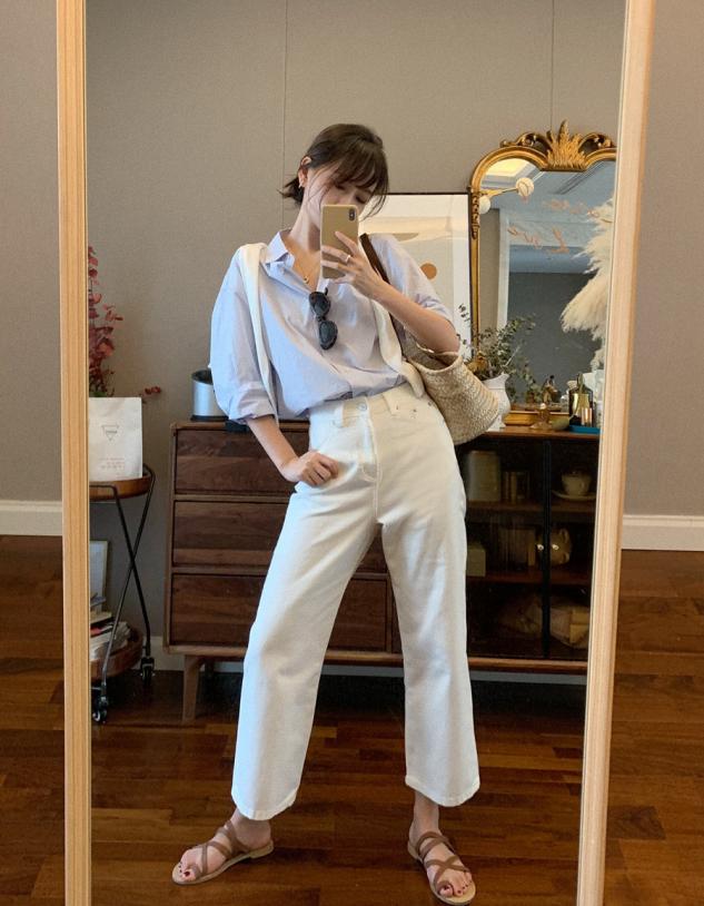 50岁博主牛仔裤街拍,牛仔裤博主