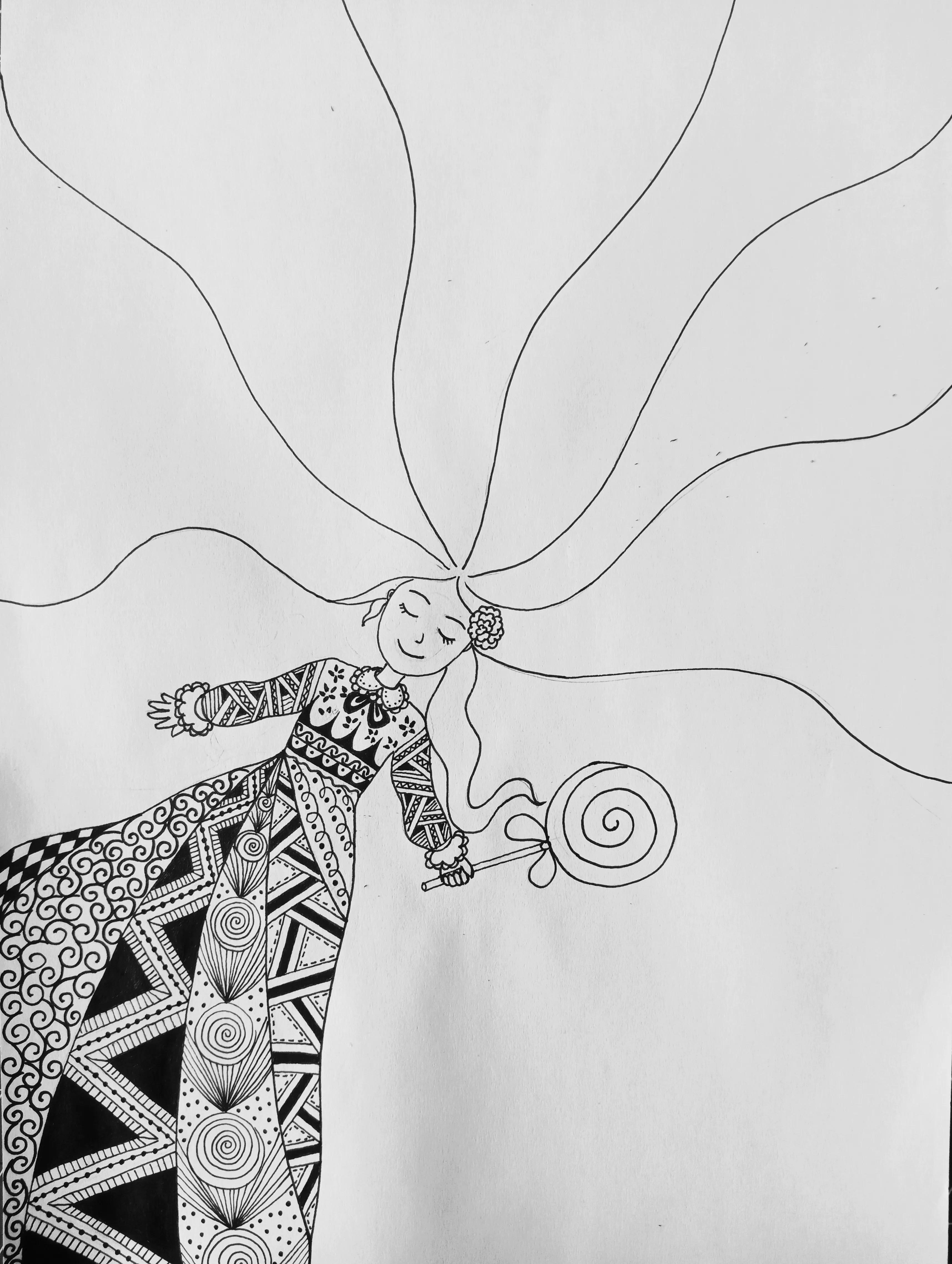 教你怎么画一个在吃棒棒糖的女孩,动漫棒棒糖绘画教程