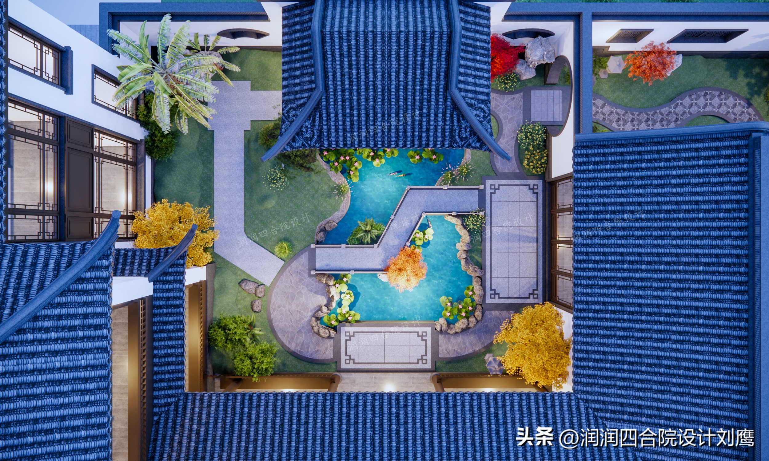 2000平米中式四合院别墅设计,苏式四合院别墅设计图