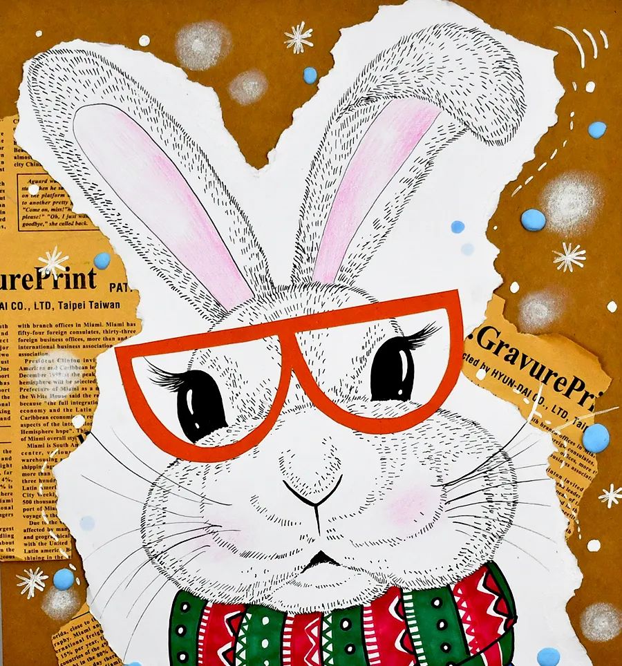 儿童画教程｜创意卡通艺术课程《时髦的小兔子》