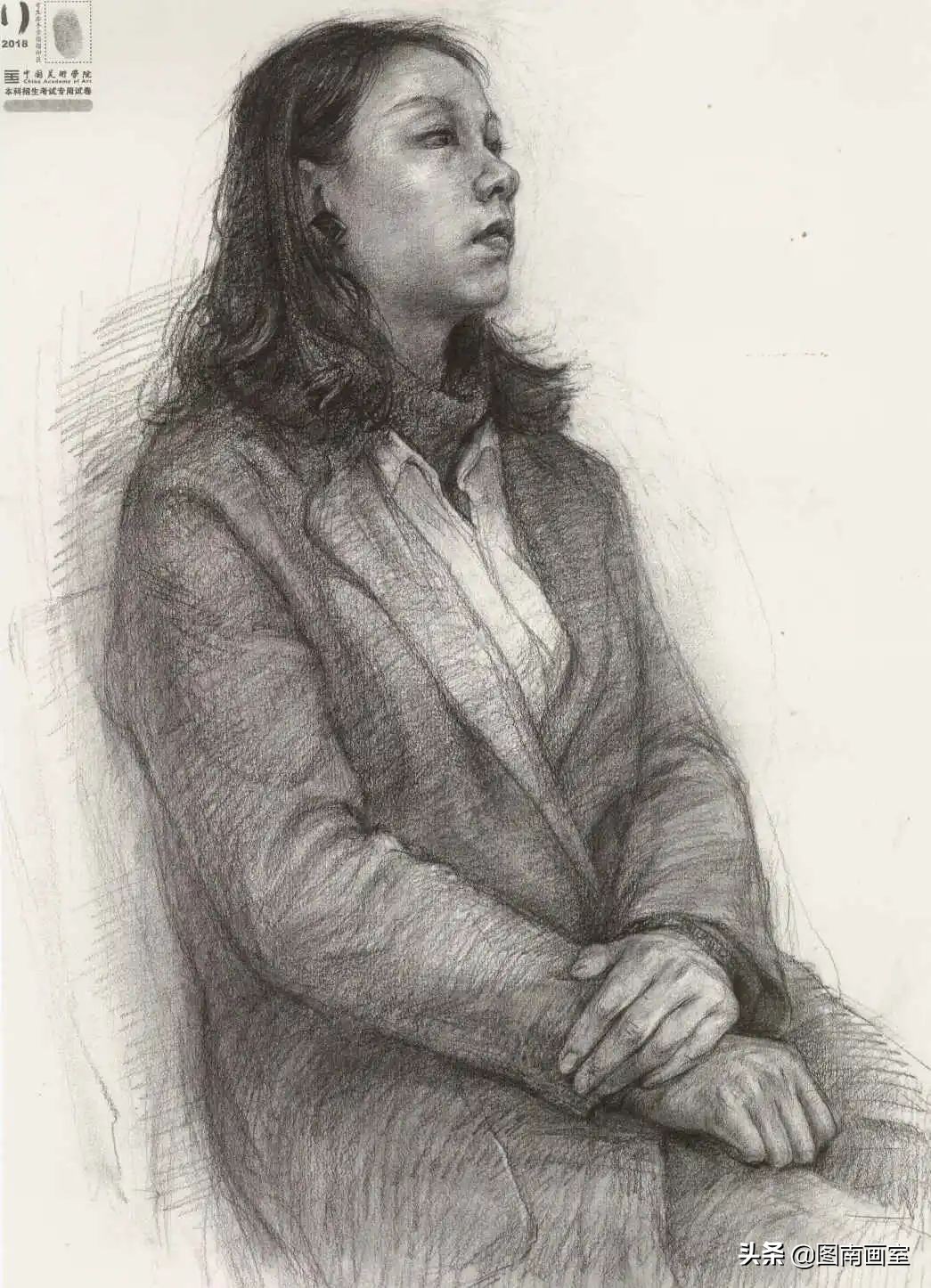 中国美术学院素描头像高分作品,全国素描高分作品