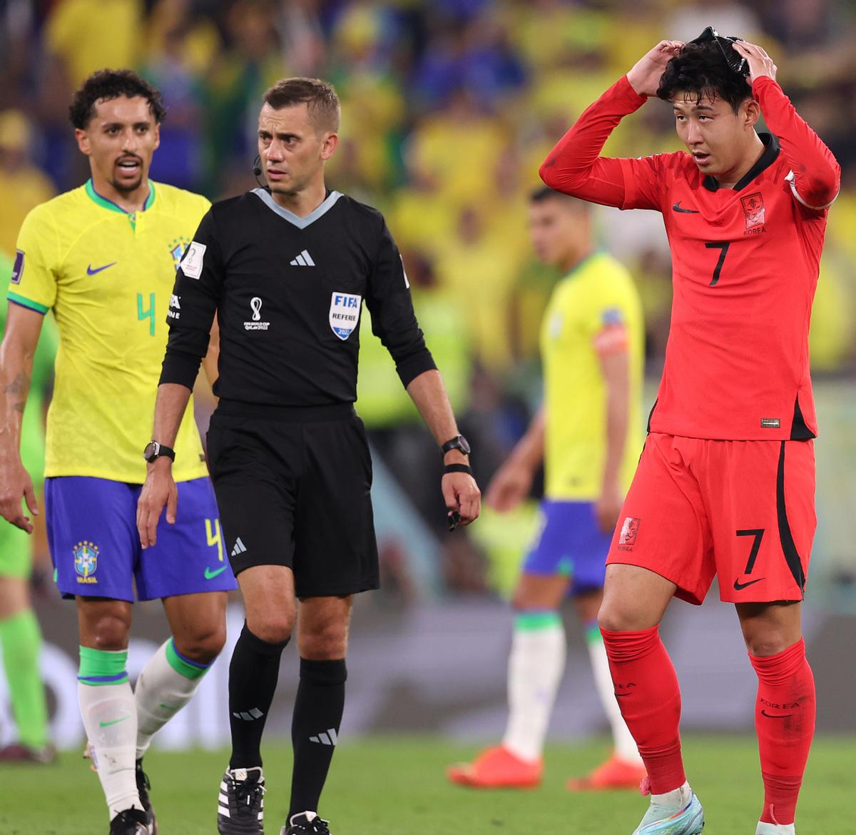 韩国孙兴慜和内马尔,巴西四比一韩国孙兴慜