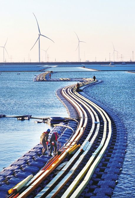 华能孟家湾50000千瓦光伏发电,德州水面漂浮式光伏电站