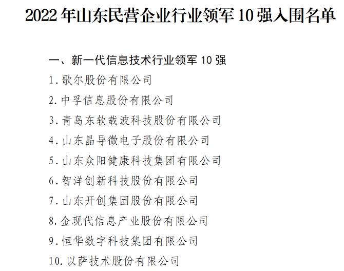山东民企,山东民企百强企业