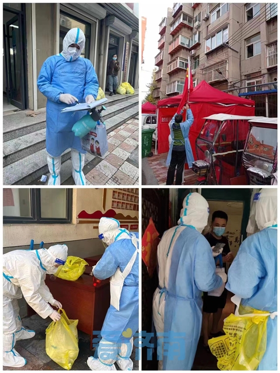 大白配送员,大白化身挑山工运送物资