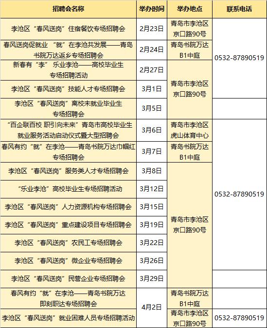 青岛人才市场招聘会时间表,青岛2024招聘会